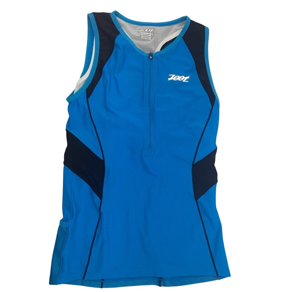 Zoot Sports Half Zip Performance Tri Jersey Top (Women's Large) Blue